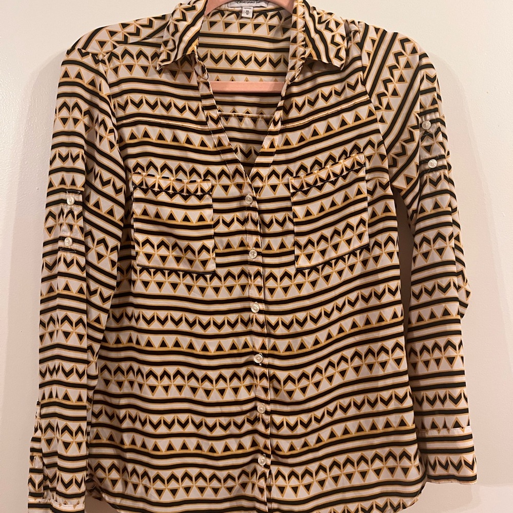 Geometric Patterned Women's Top